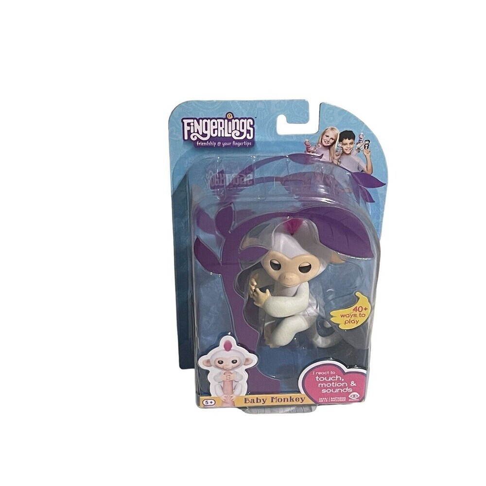 Fingerlings WowWee Sophie White Interactive Baby Monkey Kid Toy Bonus Stand 2016